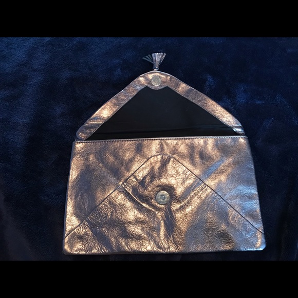 Maison Scotch Leather Tassle Envelope Clutch - Picture 5 of 8